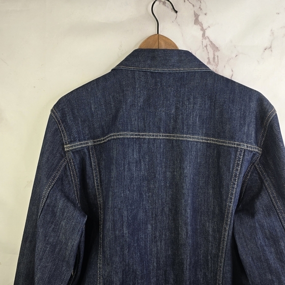 Bonobos Denim Jacket Mens Size Large Dark Wash The Jean Trucker Indigo - Picture 6 of 13